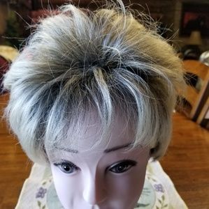 Pale Bonde with Dark Roots Wig